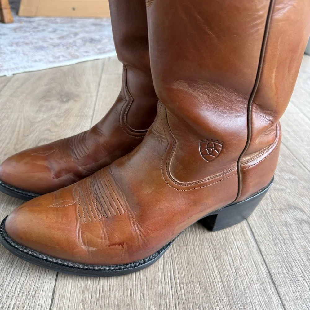 Ariat Sedona cowboy boots leather men size 9D Style #34625 brown READ